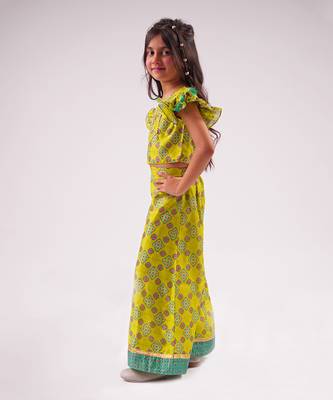 Raangoli girls green co-ord set 2