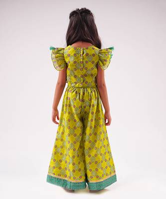 Raangoli girls green co-ord set 3