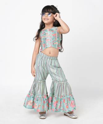 Golden weaves girls blue co-ord set 1