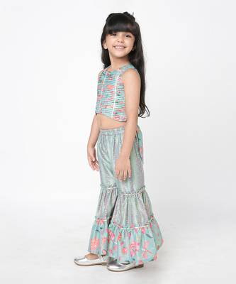 Golden weaves girls blue co-ord set 2