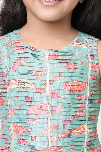 Golden weaves girls blue co-ord set
