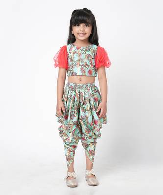 Golden weaves girls blue co-ord set 1
