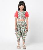 Golden weaves girls blue co-ord set