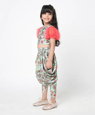 Golden weaves girls blue co-ord set 2