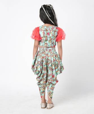 Golden weaves girls blue co-ord set 3