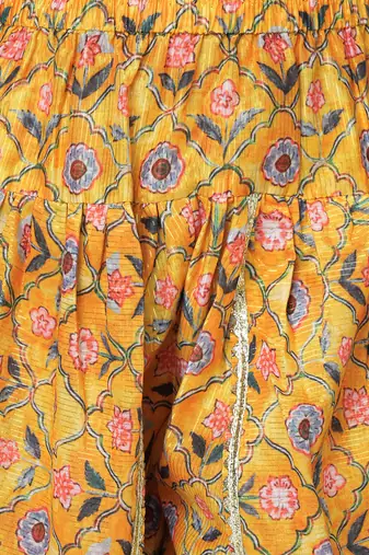 Golden weaves girls yellow co-ord set
