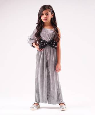 Lil drama's barbie silver shimmer rockstar jumpsuit for girls 1