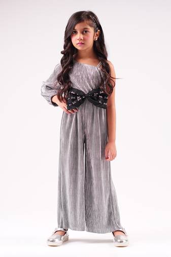 Lil drama's barbie silver shimmer rockstar jumpsuit for girls
