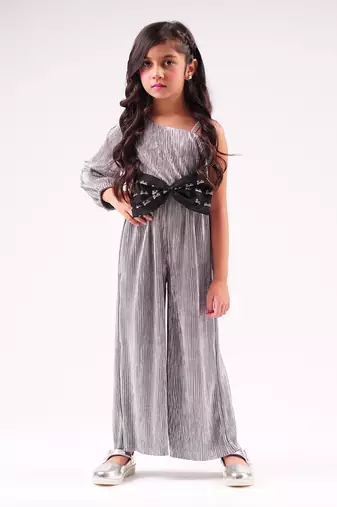 Lil drama's barbie silver shimmer rockstar jumpsuit for girls
