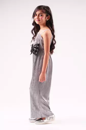 Lil drama's barbie silver shimmer rockstar jumpsuit for girls