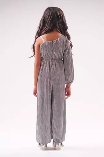 Lil drama's barbie silver shimmer rockstar jumpsuit for girls