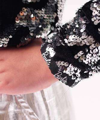Lil drama's barbie black sequins rockstar jacket for girls 4