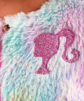 Lil drama's barbie multi color fur ballerina jacket for girls 4