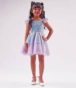 Lil drama's barbie blue sequins shimmer ballerina dress for girls