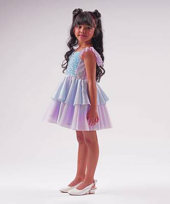 Lil drama's barbie blue sequins shimmer ballerina dress for girls 2