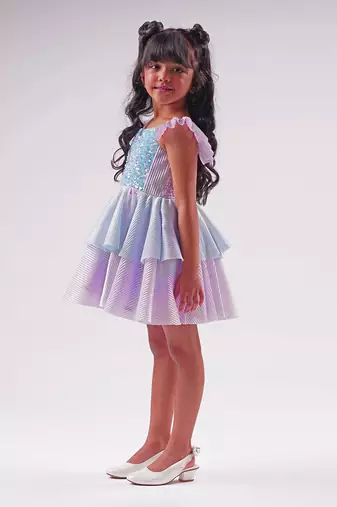 Lil drama's barbie blue sequins shimmer ballerina dress for girls
