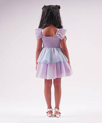 Lil drama's barbie blue sequins shimmer ballerina dress for girls 3