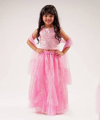 Bollywood tadka girls pink lehenga set 1