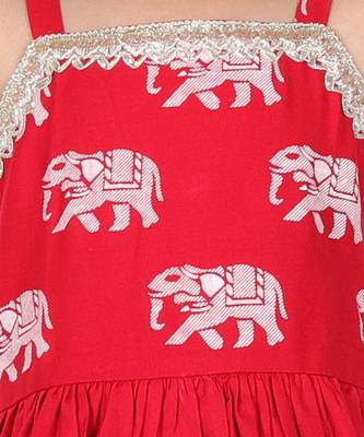 Trunk tales girls red kurta with pant 5