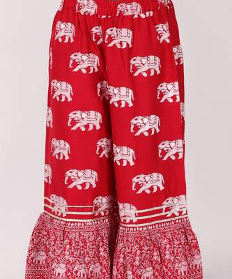 Trunk tales girls red kurta with pant 6