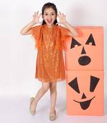 Razzle dazzle girls orange sequins party dress