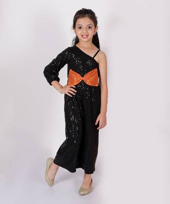 Lil drama girls black party jumpsuit 1