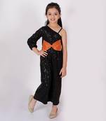 Lil drama girls black party jumpsuit