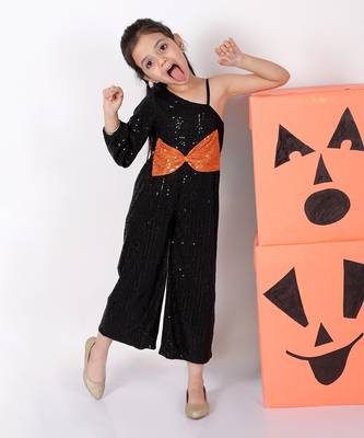 Lil drama girls black party jumpsuit 2