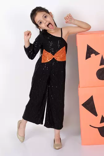 Lil drama girls black party jumpsuit