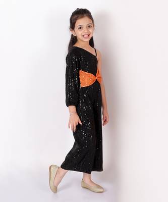 Lil drama girls black party jumpsuit 3