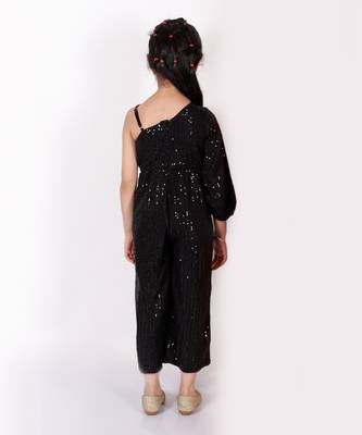 Lil drama girls black party jumpsuit 4