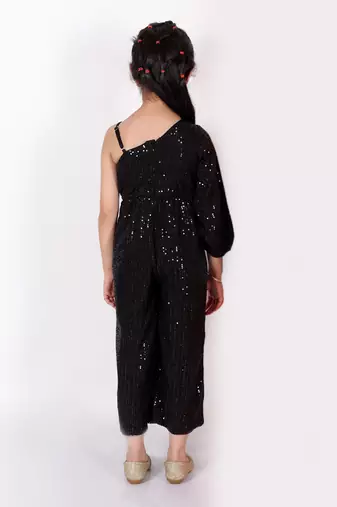 Lil drama girls black party jumpsuit