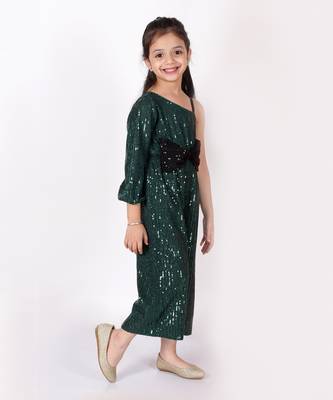 Lil drama girls green party jumpsuit 3