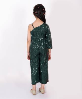 Lil drama girls green party jumpsuit 4