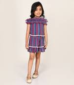 Sassy boho girls blue crop top with shorts