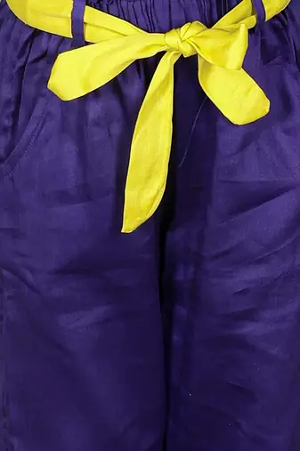 Girls purple 3d rose on top co-ord set