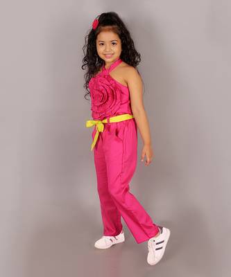 Girls pink 3d rose on top co-ord set 2