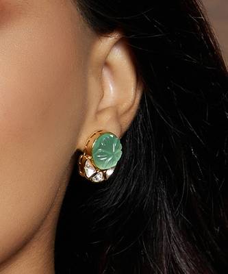 Green polki studs 1