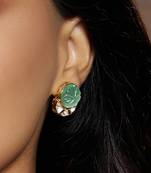 Green polki studs