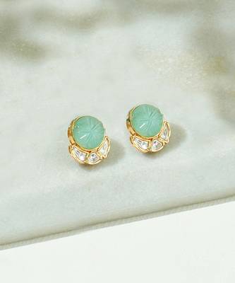 Green polki studs 3