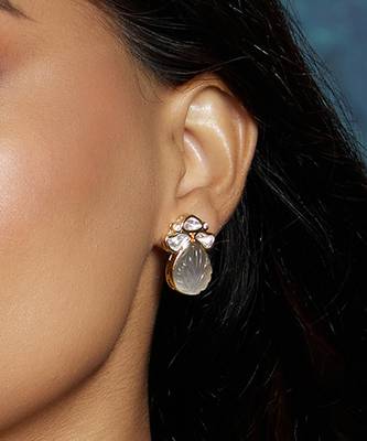 Grey polki studs 1