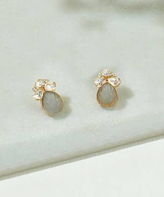 Grey polki studs 3