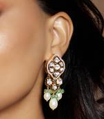 Gold kundan polki danglers