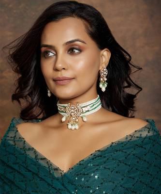 Gold kundan polki danglers 2