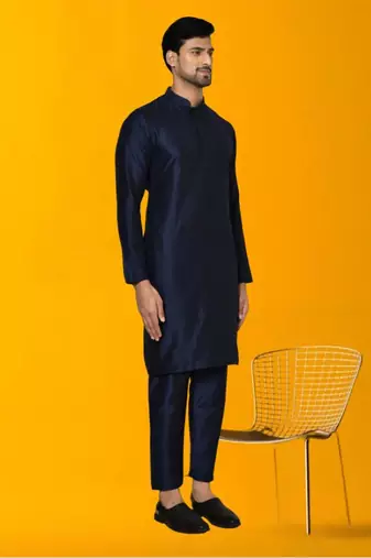 Men silk kurta churidar set