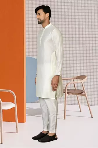 Men silk kurta churidar set