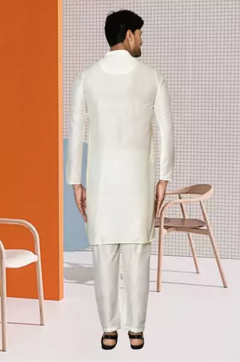 Men silk kurta churidar set