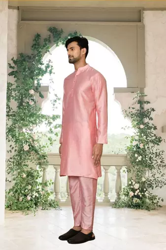 Men silk kurta churidar set