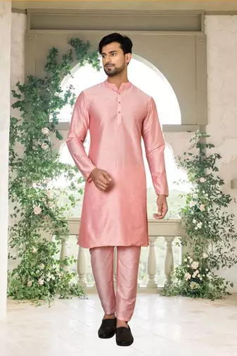 Men silk kurta churidar set