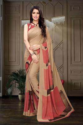 Multicolor Printed Georgette Saree With Blouse 1